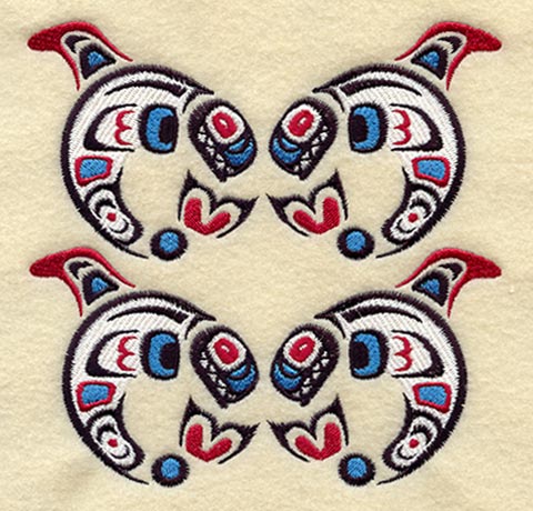 Creation Whale Quilt Block - 4 Block Lg