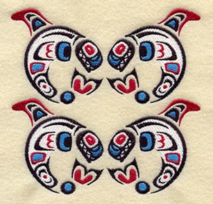 Creation Whale Quilt Block - 4 Block Lg