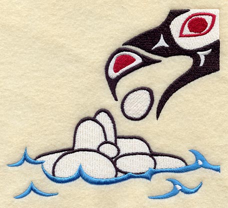 Creation Raven and Island Quilt Block - Lg