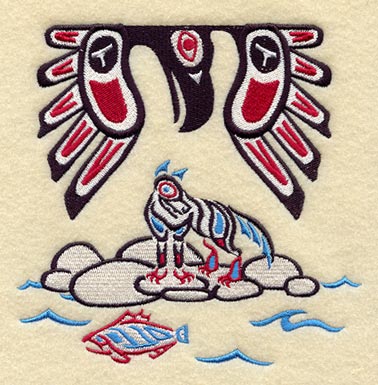 Creation Raven and Animals Quilt Block - Lg