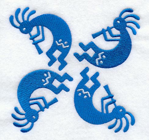 Kokopelli Quilt Block - 4 Block Lg