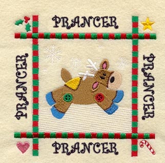 Prancer Quilt Block - Lg