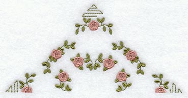 Heirloom Rose Half Quilt Block - Lg