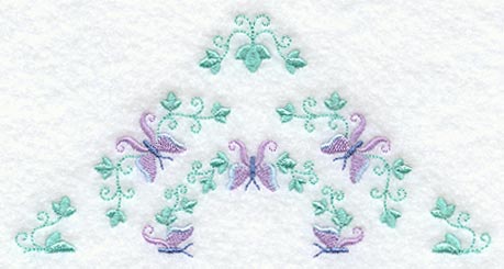 Heirloom Butterfly Half Quilt Block - Lg