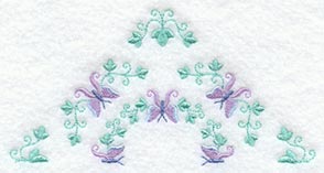 Heirloom Butterfly Half Quilt Block - Lg