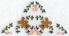 Heirloom Teddy Bear Quilt Block - Half Lg