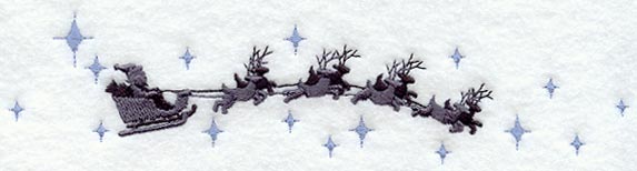 Night Before Christmas Santa's Sleigh Border