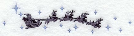 Night Before Christmas Santa's Sleigh Border