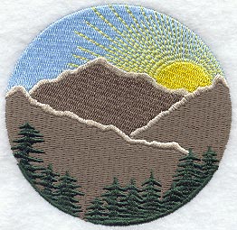 Mountain and Tree Scene