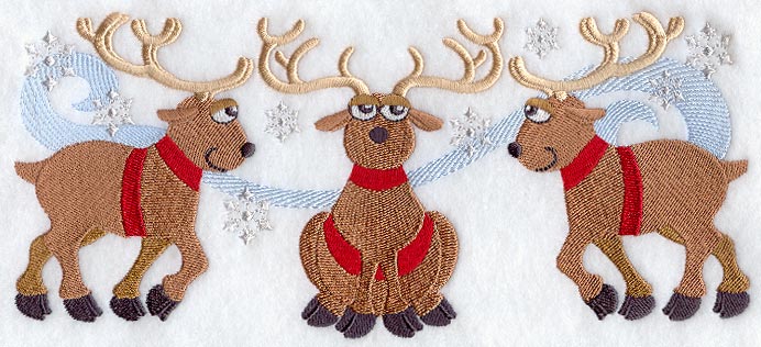Playful Reindeer Trio