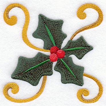 Holly and Swirls Square