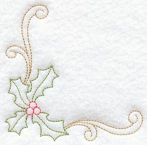 Holly Corner (Redwork)