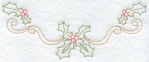 Holly Spray (Redwork)