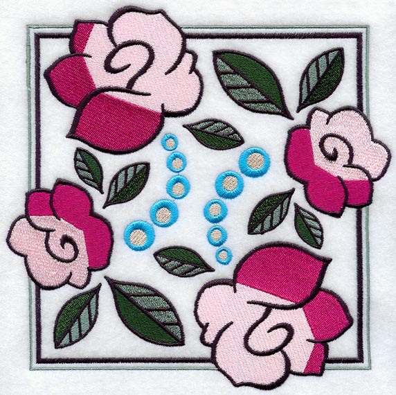 Art Deco Floral Square