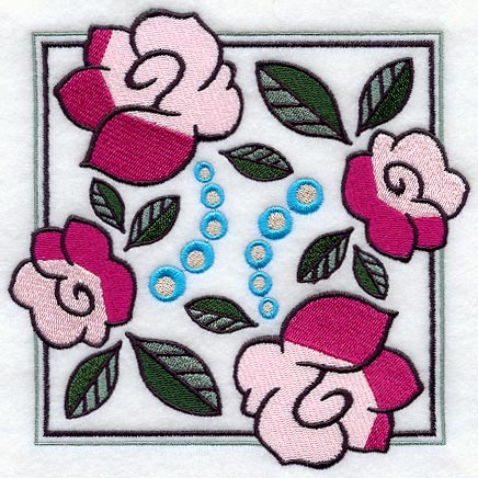 Art Deco Floral Square