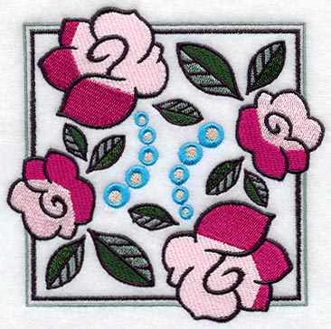 Art Deco Floral Square