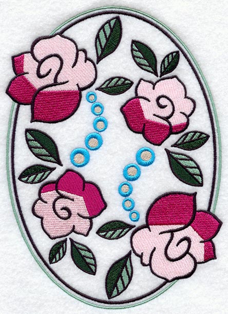 Art Deco Floral Oval