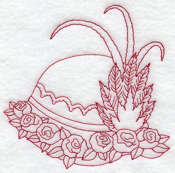 Victorian Hat 4 (Redwork)