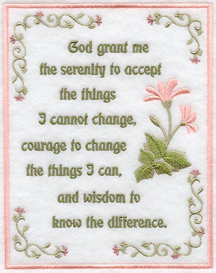 Serenity Prayer with Flowers