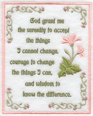Serenity Prayer with Flowers