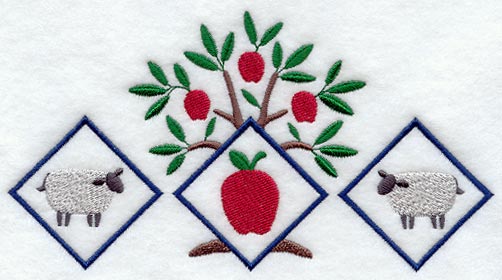 Apple Tree and Sheep Trio