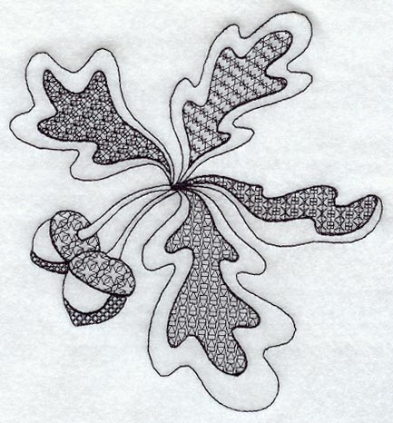 Leaves and Acorns (Blackwork)