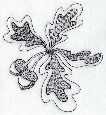 Leaves and Acorns (Blackwork)