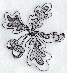 Leaves and Acorns (Blackwork)