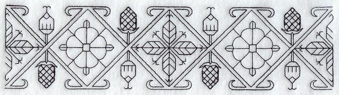 Tudor Rose Border (Blackwork)