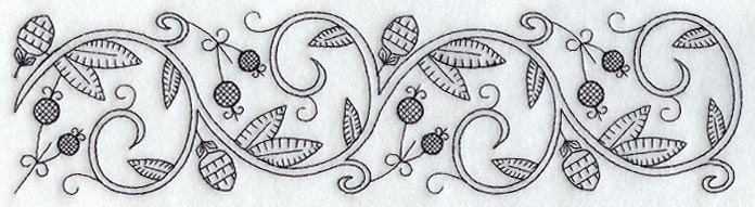 Scrolling Vines Border (Blackwork)