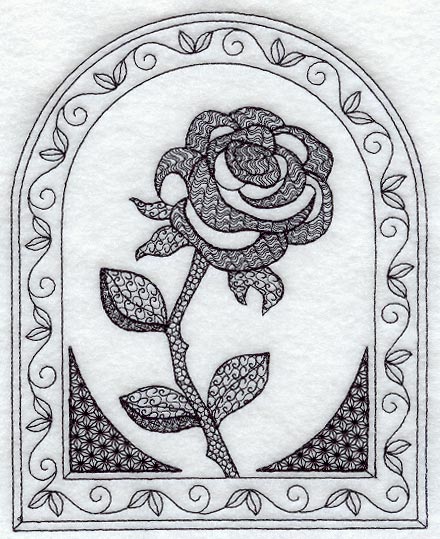 Framed Rose (Blackwork)