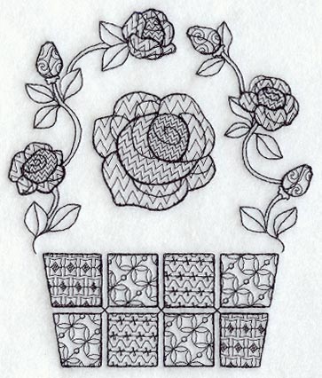 Rose Basket (Blackwork)