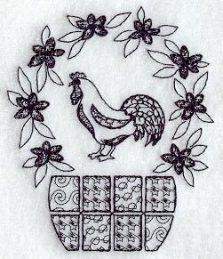 Rooster Basket (Blackwork)