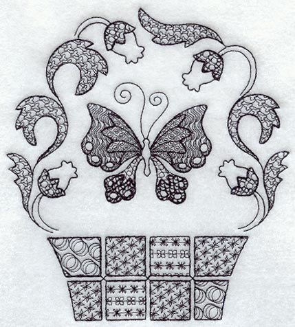Butterfly Basket (Blackwork)