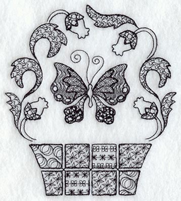 Butterfly Basket (Blackwork)