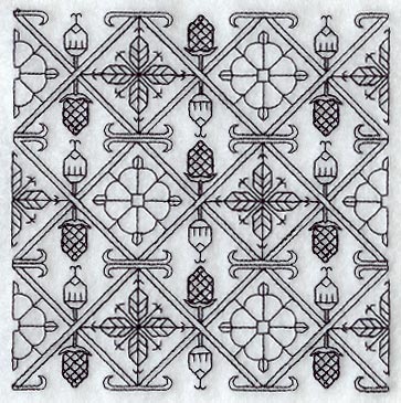 Tudor Rose Square (Blackwork)