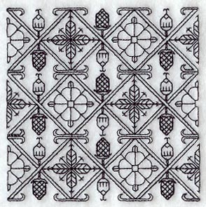 Tudor Rose Square (Blackwork)