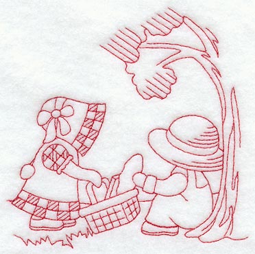 Summer Snacks for Two (Redwork)