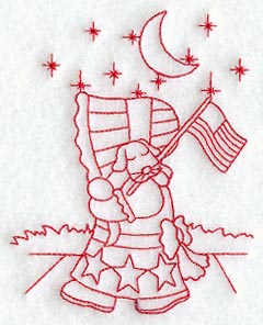 Sunbonnet Sue's Evening Stroll (Redwork)