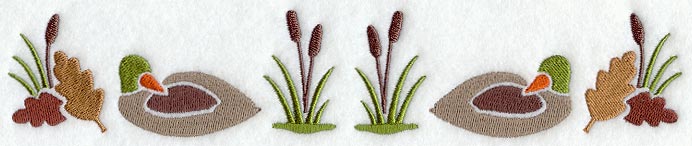 Mallard and Cattails Border