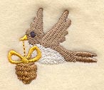 Bird with Pine Cone