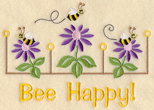 Happy Bee and Flower Trio