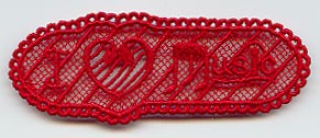 I Love Music Bookmark (Lace)