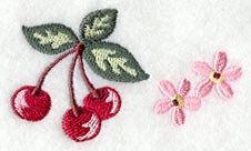 Sweet Cherries with Blossoms Border