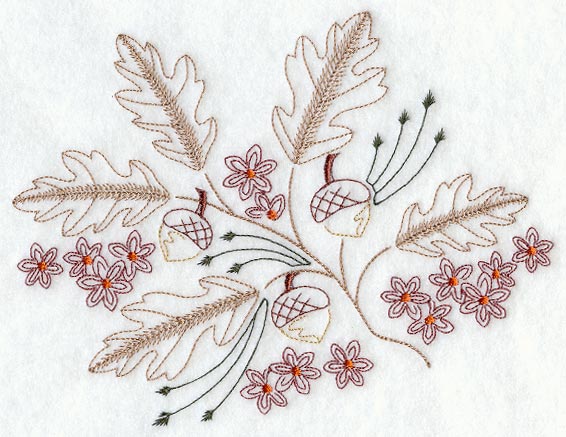 Autumn Leaves and Acorns (Vintage)