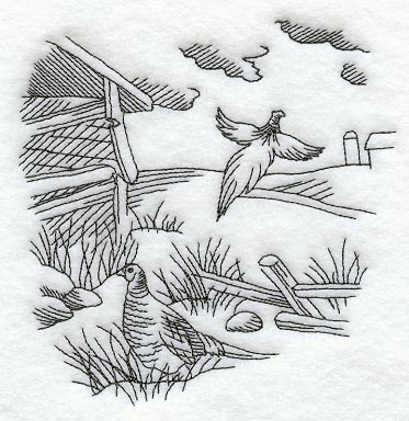 Pheasant and Country Scene