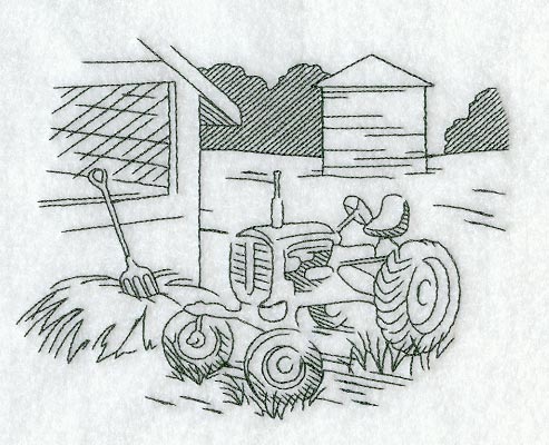 Tractor and Country Scene