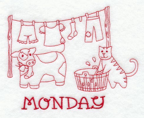 Farm and Country Monday (Redwork)