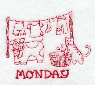 Farm and Country Monday (Redwork)