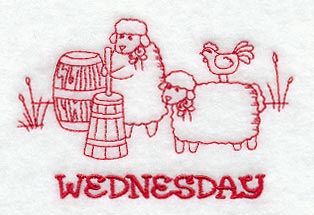 Farm and Country Wednesday (Redwork)